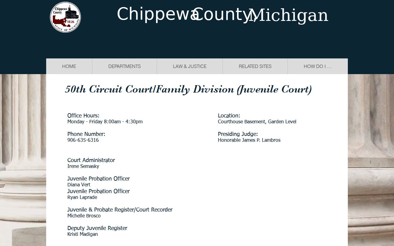Chippewa County court docket source for juvenile court access limits